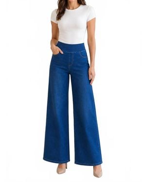 Charlie b Denim Pull On Wide Leg Pants - Blue