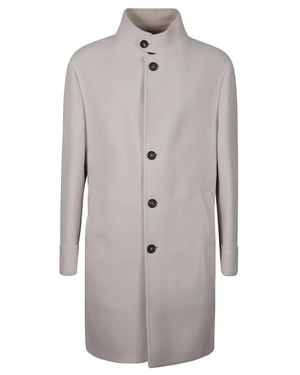 Eleventy Minimalist Wool Blend Stand Coat - Gray