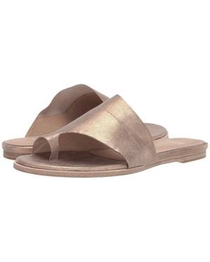 Eileen Fisher Sandals Metallic Leather Toe Post Flat Uwu116 - Brown