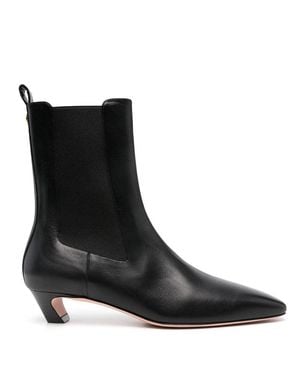 Bally Pointed-Toe Slip-On Leather Ankle Boots - Black