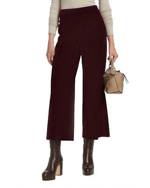 FRAME Crop Velvet Wide Leg Pant - Red