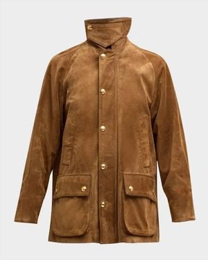 Nili Lotan Kedem Suede Parka - Brown