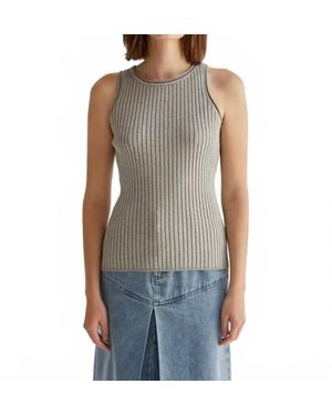 Crescent Renae Lurex Ribbed Tank Top - Gray