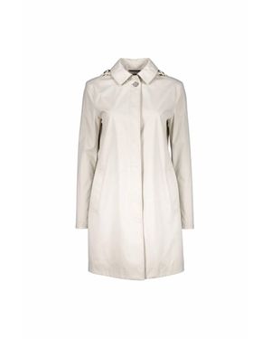Moorer Classic Pointed Collar Overcoat - White