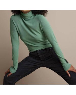 Summum Turtle Neck Basic Knit Sweater - Green