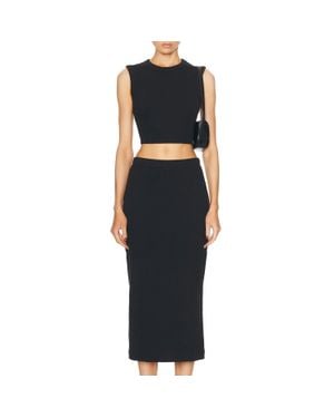 Enza Costa Textured Jacquard Skirt - Black