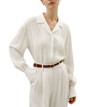 LILYSILK Tie-Detailed Silk Blouse For - White