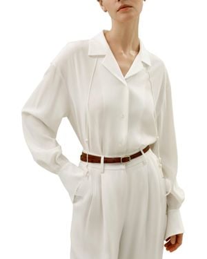 LILYSILK Tie-Detailed Silk Blouse For - White