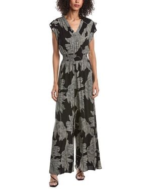 Vince Camuto Flutter Sleeve V-Neck Jumpsuit - Black