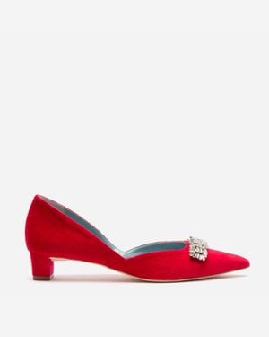 Frances Valentine Paula Mini Block Heels - Red