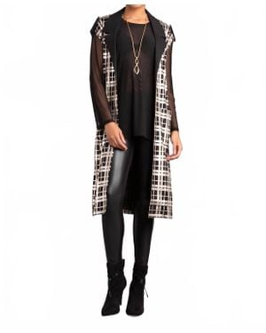 Berek Plaid Foil Vest - Black
