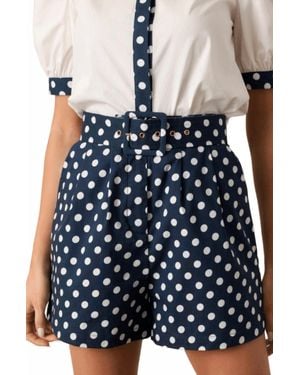 PROSPERINE® Colleen Classic Belted Shorts - Blue