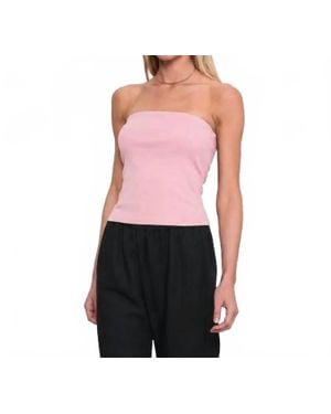 Enza Costa Cotton Rib Bandeau Top - Pink