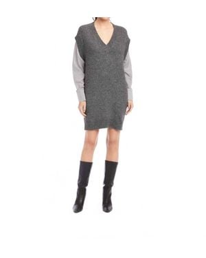 Fifteen Twenty Sally Mixed Media Dress - Gray