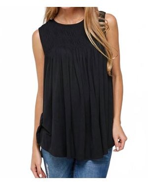 Allie Rose Sydney Smocked Top - Black