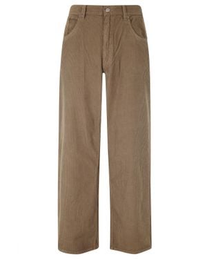 sunflower Taupe Super Wide Corduroy Cotton Wide-Leg Pants - Natural