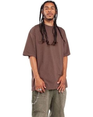 SHAKA WEAR Garment-Dyed Crewneck T-Shirt - Brown