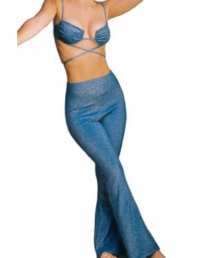 Montce High-Waisted Flair Pant - Blue