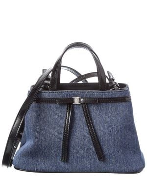 Ferragamo Ferragamo Denim & Leather Tote - Blue