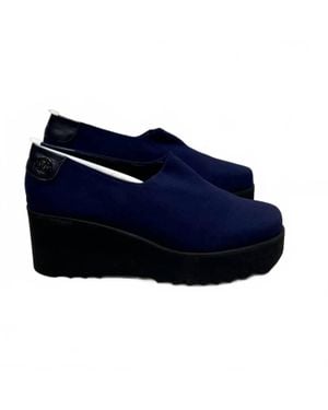 Thierry Rabotin Slip-On Comfort Wedge Shoes - Blue
