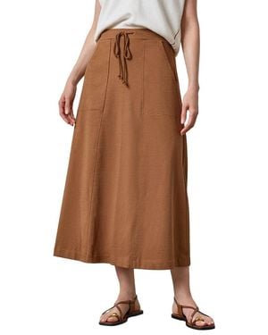 Lilla P Drawcord Paneled Skirt - Brown