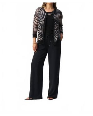 Joseph Ribkoff Tropical Print Cami & Cover-Up 3/4 Sleeves 2-Piece Set Jacket - Black