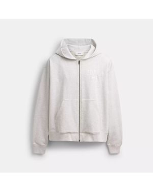 COACH Boxy Full Zip Hoodie - Gray
