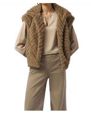 Joseph Ribkoff Faux Fur Vest - Natural