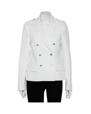 JOSEPH Cotton & Ramie Double Breasted Yvette Blazer - White