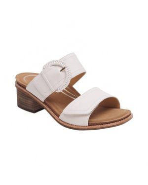 Aetrex Tatiana Leather Buckle Heel Sandals - Brown
