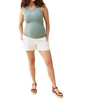 Ingrid & Isabel Maternity Seamless Rib Tank Top - Blue