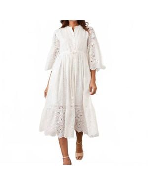 Karen Kane Tiered Midi Dress - Natural