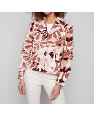Charlie b Sherpa Flocked Fleece Short Jacket - Pink