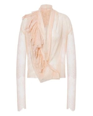 Alberta Ferretti Tailored Fit Button-Down Shirt With Pointed Collar - White