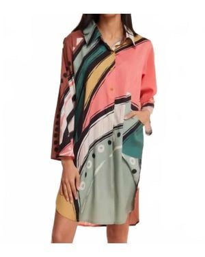 MODAPOSA Gabriella Abstract Fall Resort Dress - Red