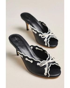 Maeve Contrast Scalloped Mules - Multicolor