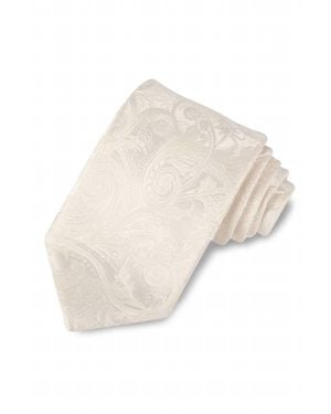 Dion Neckwear Woven Silk Jacquard Tie - Natural