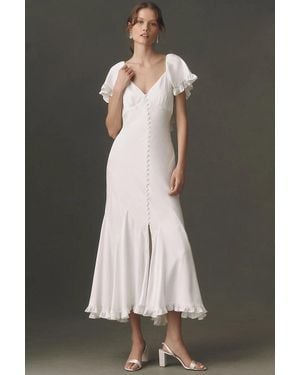 BHLDN Satin Cape Maxi Dress - Black