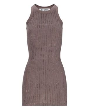 The Attico Crystal Mini Dress - Brown