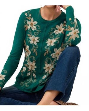 Johnny Was Raw Seam Crew Neck Tee Corinthe - Green