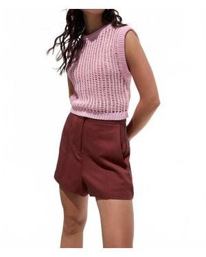 DELUC Mendes High Waist Shorts - Red