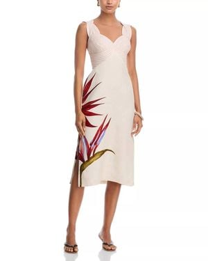 FARM Rio Strelitzia Linen Midi Dress - Pink