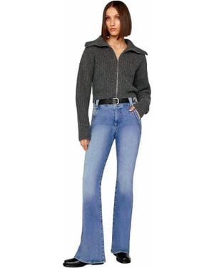 FRAME Double Detail Flare Denim Jeans - Black