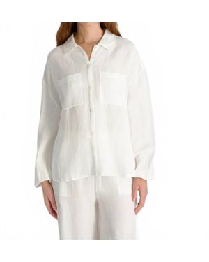 French Connection Cooper Linen Blouse - White