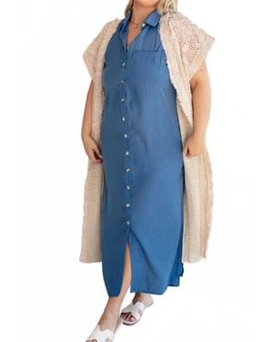 Cozy Casual Harper Dress - Blue