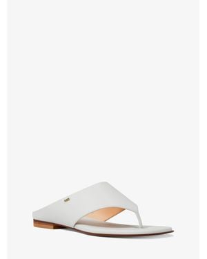 Michael Kors Alster Leather Thong Sandal - White