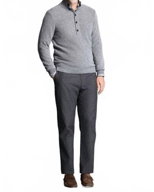 Billy Reid Button Placket Twill Pullover - Gray