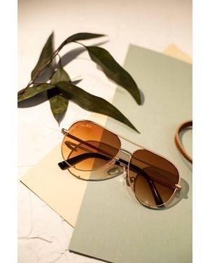 Julia Rose Alex High Quality Aviator Sunglasses - Metallic