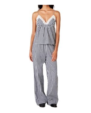 Nia Khonny Gingham Pants - Blue