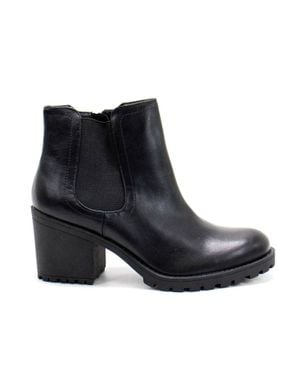 Sun & Stone Morghan Casual Leather Ankle Boots - Black